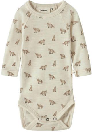 LIL' ATELIER BABY romper met wol beige All over print - Foto 2