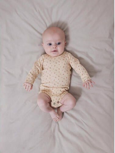 LIL' ATELIER BABY romper NBFGAGO ecru Meisjes Katoen Ronde hals All over print 80