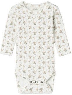 LIL' ATELIER BABY romper NBFGAGO offwhite Wit Meisjes Stretchkatoen Ronde hals