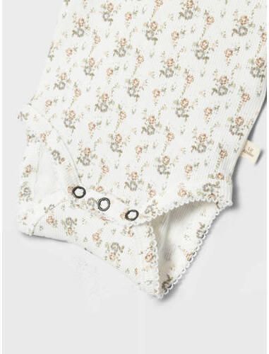 LIL' ATELIER BABY romper NBFGAGO offwhite Wit Meisjes Stretchkatoen Ronde hals - Foto 3