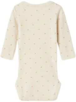 LIL' ATELIER BABY romper NBFGAGO offwhite roze Ecru Meisjes Katoen Ronde hals 80 - Foto 3