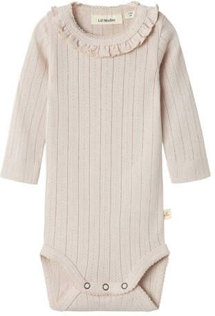 LIL' ATELIER BABY romper NBFRACHEL beige Ecru Meisjes Katoen Ronde hals