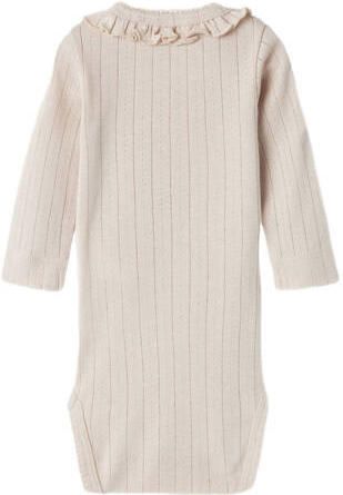 LIL' ATELIER BABY romper NBFRACHEL beige Ecru Meisjes Katoen Ronde hals - Foto 3