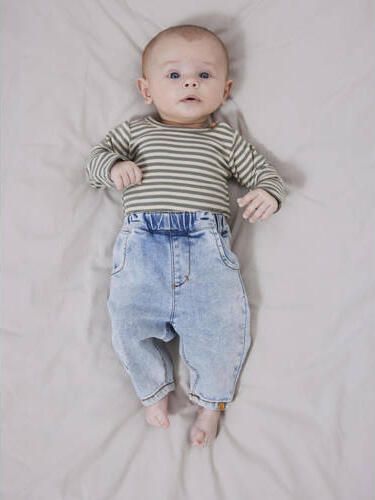 LIL' ATELIER BABY romper NBMGAGO groen ecru Katoen Ronde hals 62 - Foto 2