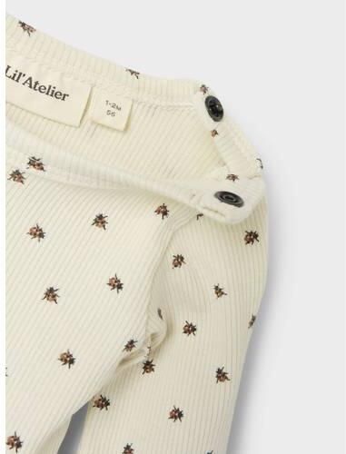 LIL' ATELIER BABY romper NBNLAGO offwhite rood Ecru Meisjes Katoen Ronde hals - Foto 2