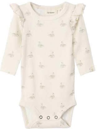 LIL' ATELIER BABY romper offwhite Wit Meisjes Stretchkatoen Ronde hals - Foto 4