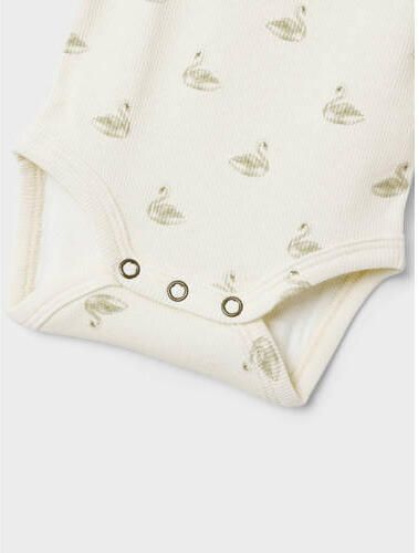 LIL' ATELIER BABY romper offwhite Wit Meisjes Stretchkatoen Ronde hals - Foto 6