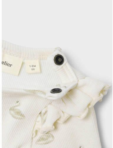 LIL' ATELIER BABY romper offwhite Wit Meisjes Stretchkatoen Ronde hals - Foto 5