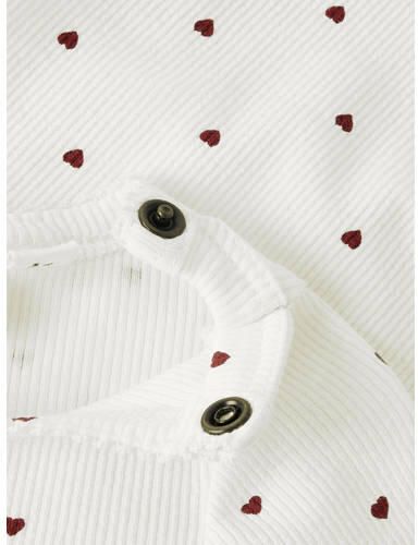 LIL' ATELIER BABY romper offwhite rood Ecru Meisjes Stretchkatoen Ronde hals - Foto 4