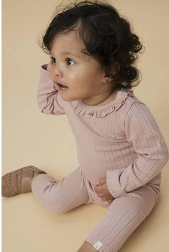 LIL' ATELIER BABY romper oudroze Meisjes Katoen Ronde hals Effen - Foto 3
