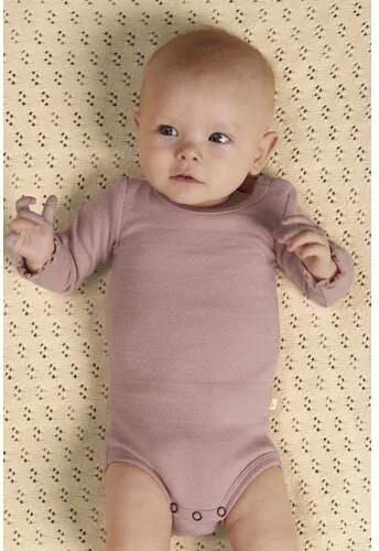 LIL' ATELIER BABY romper oudroze Meisjes Katoen Ronde hals Effen