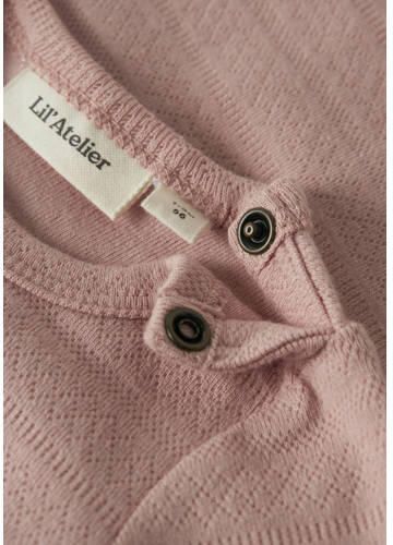 LIL' ATELIER BABY romper oudroze Meisjes Katoen Ronde hals Effen - Foto 2