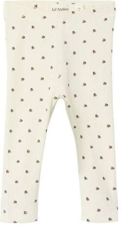 LIL' ATELIER BABY slim babybroek ecru Meisjes Katoen All over print