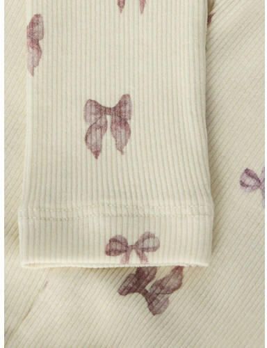LIL' ATELIER BABY slim fit legging met ruches en print ecru Broek Meisjes Stretchkatoen - Foto 5
