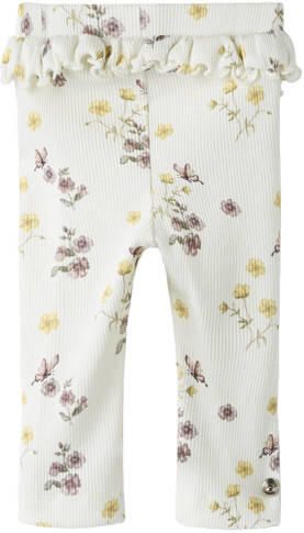LIL' ATELIER BABY slim legging ecru Broek Meisjes Stretchkatoen Bloemen - Foto 5