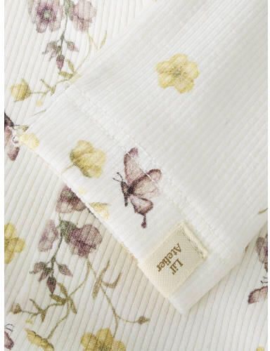 LIL' ATELIER BABY slim legging ecru Broek Meisjes Stretchkatoen Bloemen - Foto 4