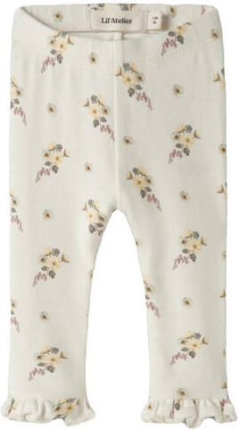 LIL' ATELIER BABY slim legging ecru Meisjes Stretchkatoen All over print