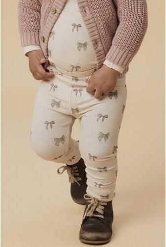 LIL' ATELIER BABY slim legging lichtroze Broek Meisjes Stretchkatoen All over print