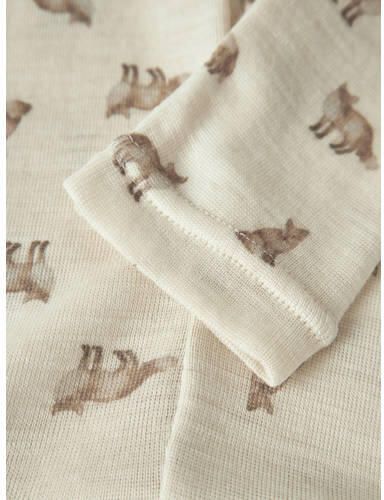 LIL' ATELIER BABY slim legging met wol Broek Ecru All over print - Foto 2