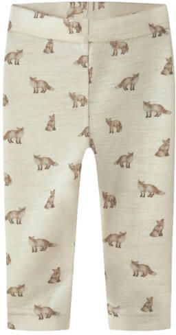 LIL' ATELIER BABY slim legging met wol Broek Ecru All over print - Foto 3