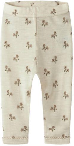 LIL' ATELIER BABY slim regular waist legging met wol beige bruin Broek