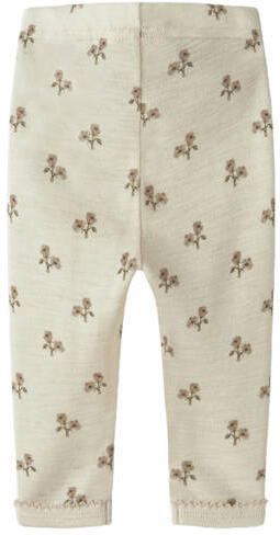 LIL' ATELIER BABY slim regular waist legging met wol beige bruin Broek - Foto 3