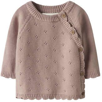 LIL' ATELIER BABY trui oudroze gebreid Meisjes Polyester Ronde hals Effen