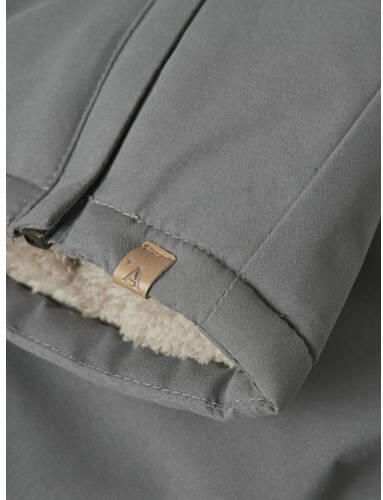 LIL' ATELIER BABY winterjas grijs Jongens Polyester Capuchon Effen - Foto 3