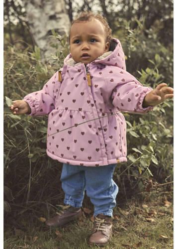 LIL' ATELIER BABY winterjas met hartjes roze Meisjes Polyester Capuchon - Foto 2