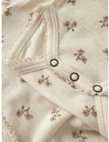 LIL' ATELIER BABY wollen romper met print beige Bloemen - Foto 2