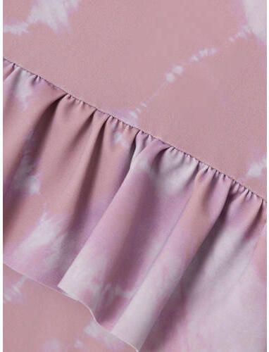 LIL' ATELIER MINI badpak NMFFABIA met ruches donkerroze Meisjes Polyamide 122