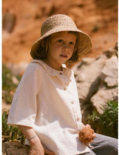 LIL' ATELIER MINI blouse NMFDALLAS ecru Meisjes Katoen Peter Pan-kraag 122 128