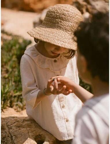 LIL' ATELIER MINI blouse NMFDALLAS ecru Meisjes Katoen Peter Pan-kraag 122 128 - Foto 2