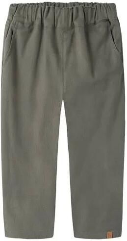 LIL' ATELIER MINI casual broek grijsgroen Jongens Stretchkatoen Effen