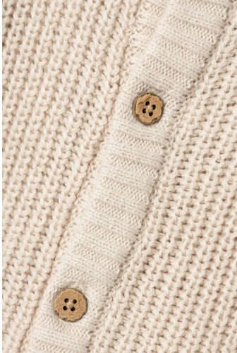 LIL' ATELIER MINI gebreid vest NMNEMLEN beige Jongens Katoen Ronde hals 122 128 - Foto 5