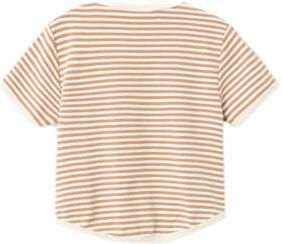 LIL' ATELIER MINI gestreept T-shirt NMMGEO bruin offwhite Jongens Katoen Ronde hals 116 - Foto 2