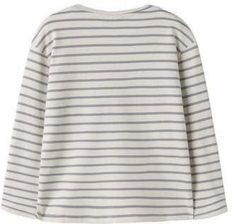 LIL' ATELIER MINI gestreepte longsleeve ecru lichtblauw Jongens Katoen Ronde hals - Foto 3