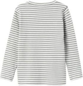 LIL' ATELIER MINI gestreepte longsleeve NMMGAGO offwhite taupe Bruin Jongens Katoen Ronde hals 122 128 - Foto 3