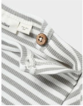 LIL' ATELIER MINI gestreepte longsleeve NMMGAGO offwhite taupe Bruin Jongens Katoen Ronde hals 122 128 - Foto 5