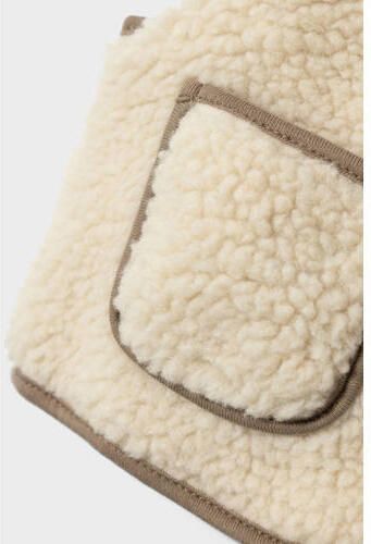 LIL' ATELIER MINI gilet NMMJONO beige bruin Jongens Teddy V-hals Effen 122 128 - Foto 2