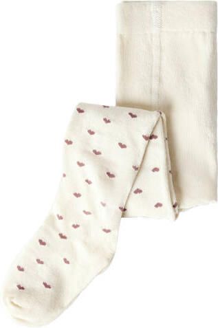 LIL' ATELIER MINI jacquard maillots met hartjes ecru roze Meisjes Stretchkatoen