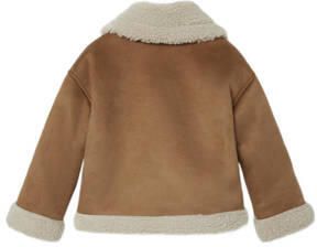 LIL' ATELIER MINI jas NMNNOLO bruin beige Jongens Imitatiesuède Reverskraag 122 128 - Foto 3