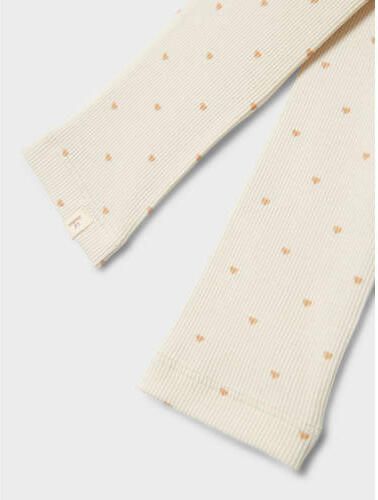LIL' ATELIER MINI legging NMFGAGO met hartjes offwhite roze Ecru Meisjes Katoen 104 - Foto 4