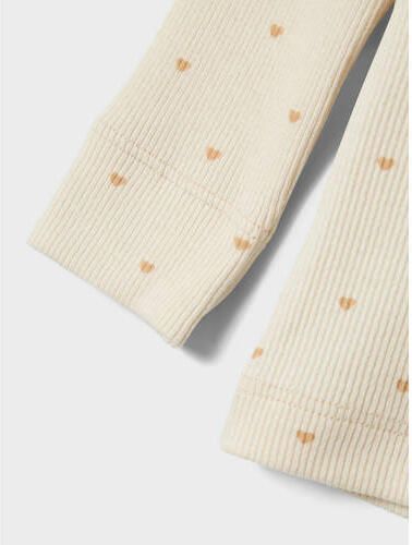 LIL' ATELIER MINI longsleeve NMFGAGO met hartjes ecru roze Meisjes Katoen Ronde hals 122 128 - Foto 3