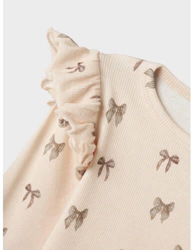 LIL' ATELIER MINI longsleeve zalmroze Meisjes Stretchkatoen Ronde hals - Foto 3