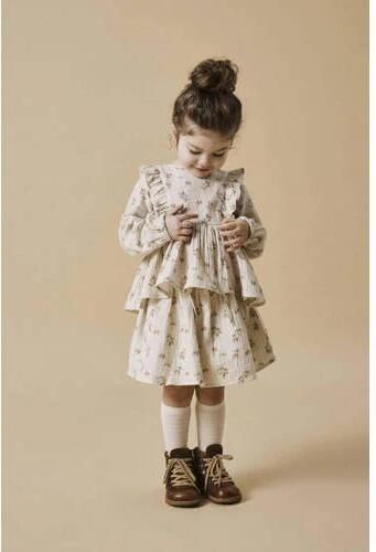 LIL' ATELIER MINI rok met all over print beige roze Meisjes Katoen All over print 122