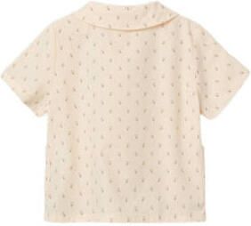 LIL' ATELIER MINI T-shirt NMFFAMAJA met all over print ecru Meisjes Katoen Peter Pan-kraag 122 128 - Foto 2