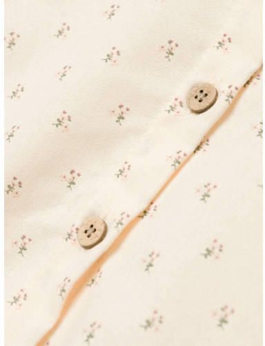 LIL' ATELIER MINI T-shirt NMFFAMAJA met all over print ecru Meisjes Katoen Peter Pan-kraag 122 128