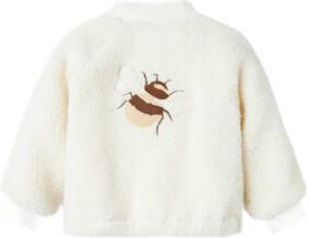 LIL' ATELIER MINI teddy jas offwhite bee Ecru Backprint 122 128
