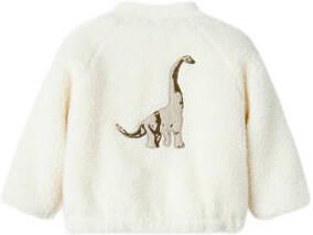 LIL' ATELIER MINI teddy jas offwhite bug Ecru Backprint 122 128 - Foto 4